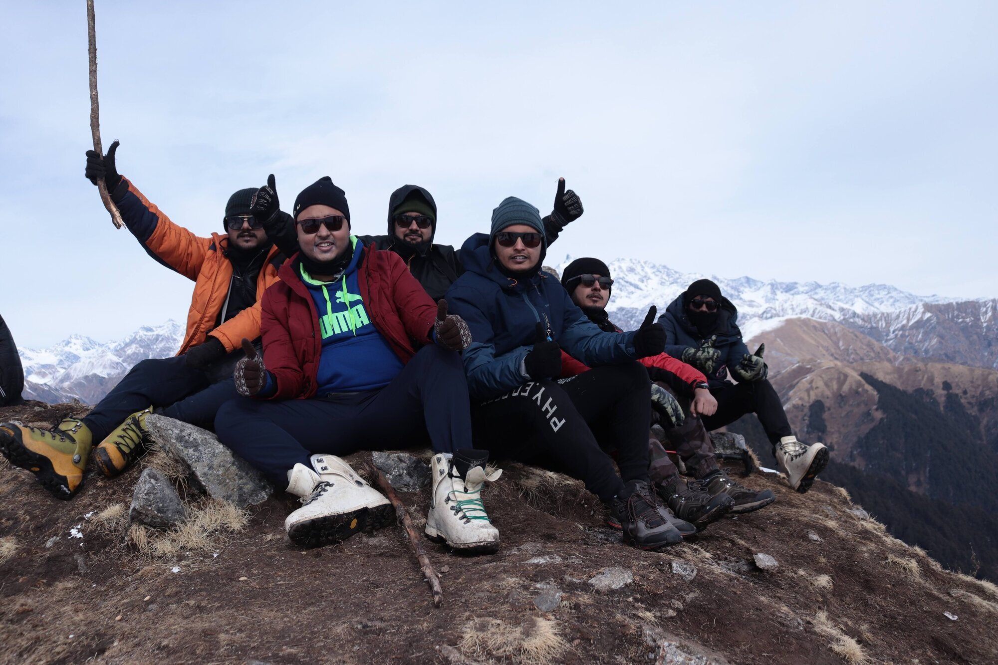 Accomplishment celebration on Dayara peak