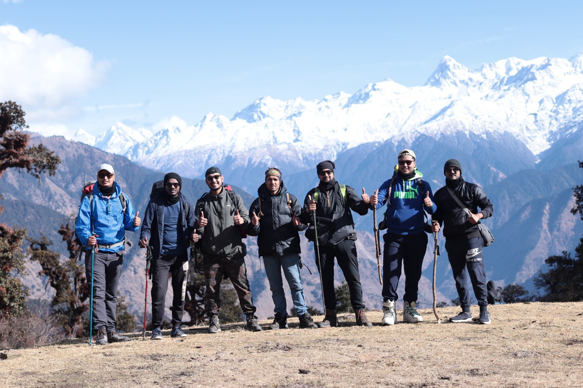 Our team finishing the trek in style!